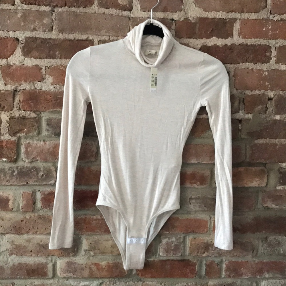NWT Madewell cream turtleneck bodysuit size XXS